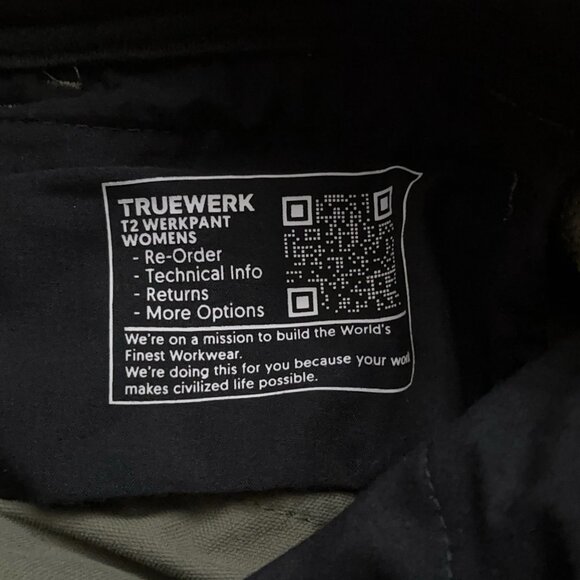 Truewerk Pants Womens 4 Short T2 WerkPant Stretch Work Cargo Utility Army Green - Picture 5 of 6